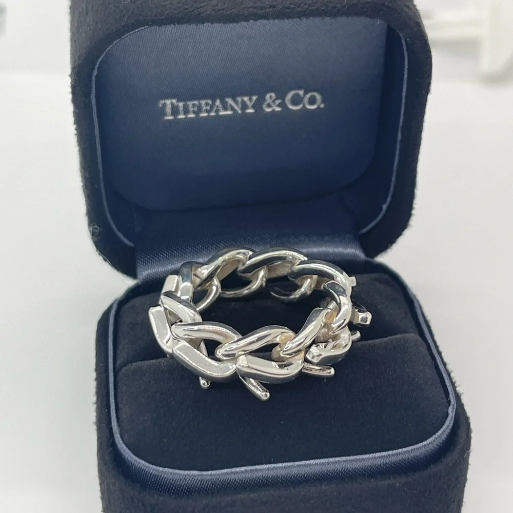 Tiffany & Co. Silver Link Ring - Picture 9 of 16